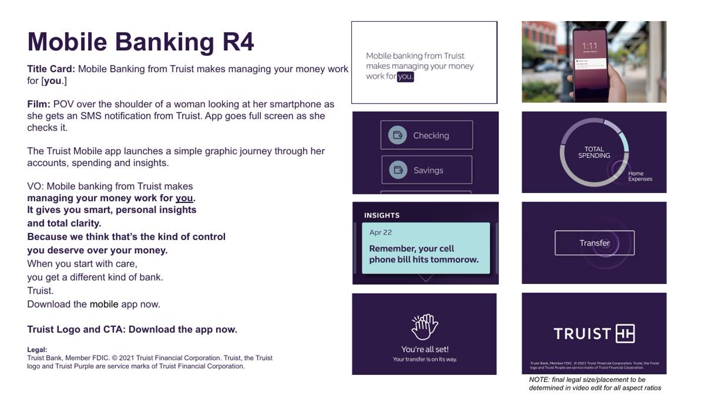 Page two of the client-supplied three-page Truist Mobile Banking brief.