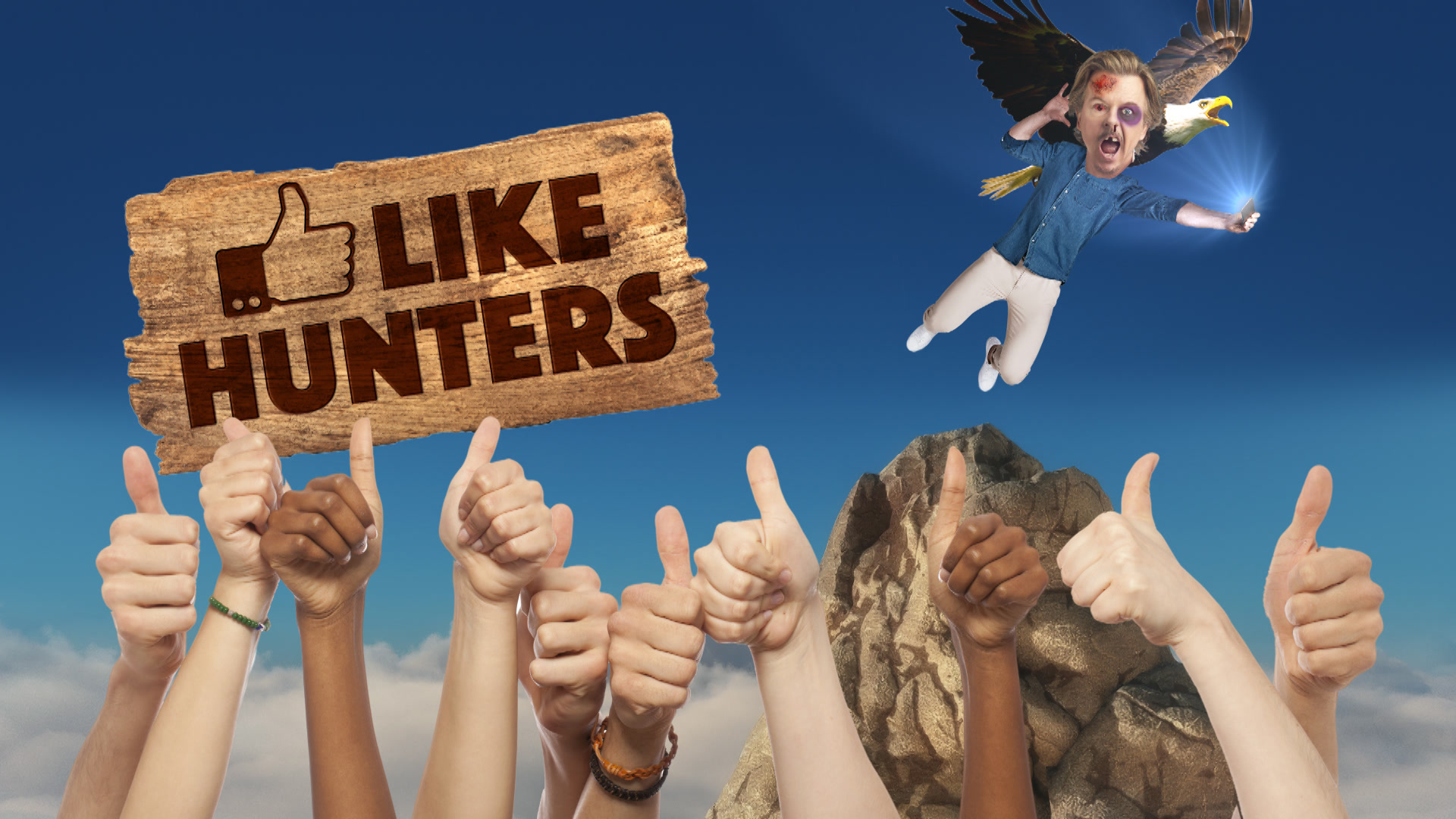 Like Hunters segment title for Lights Out with David Spade.